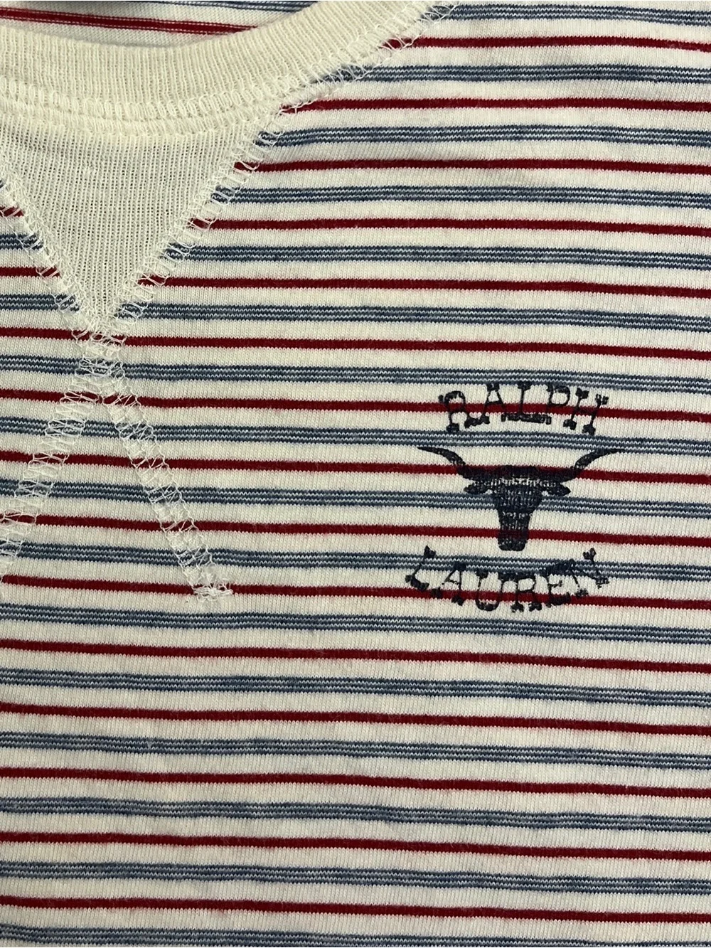 Ralph Lauren 90s Longhorn Micro Stripe Vintage T-Shirt 4T